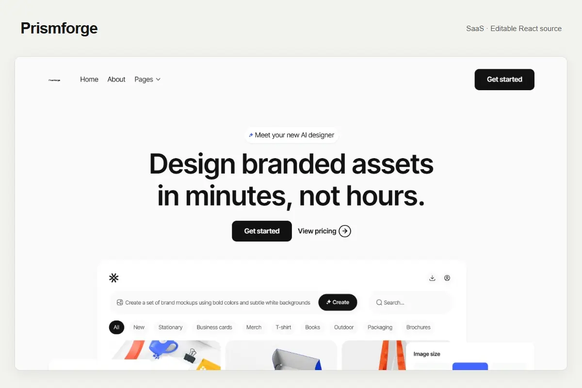 Prismforge — AI & Automation website template preview